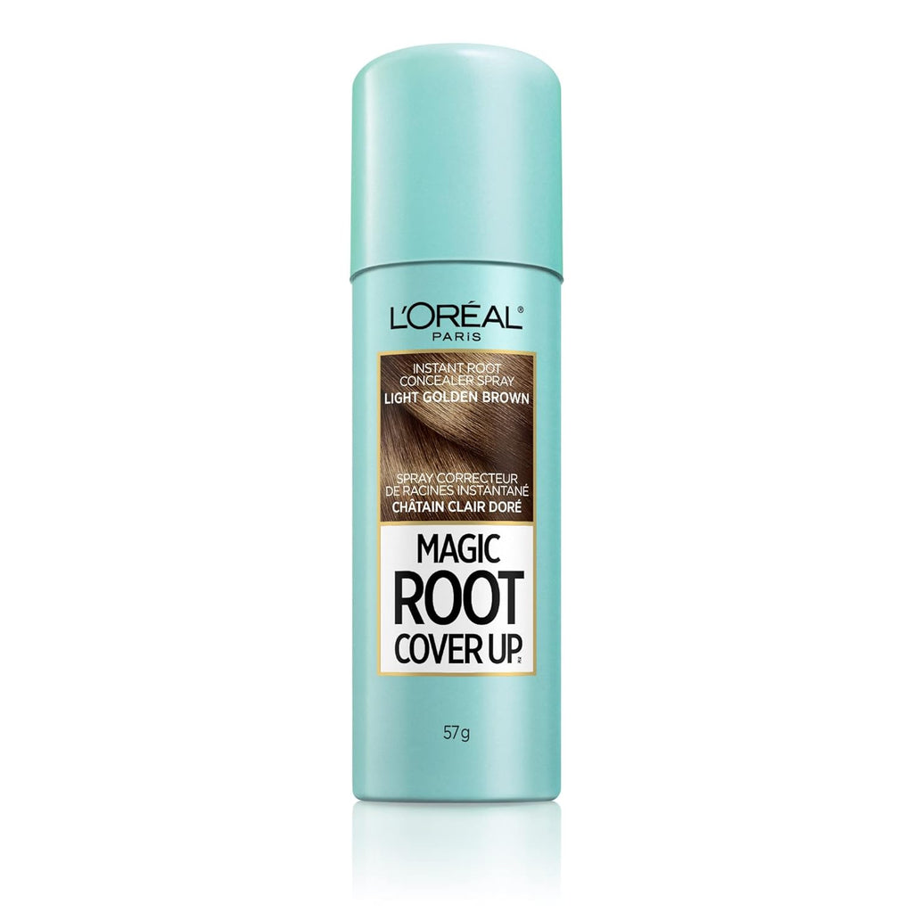 L'Oreal Paris Magic Root Cover Up Gray Concealer Spray Light Brown and Light Golden Brown 2 oz. Bundle E82875