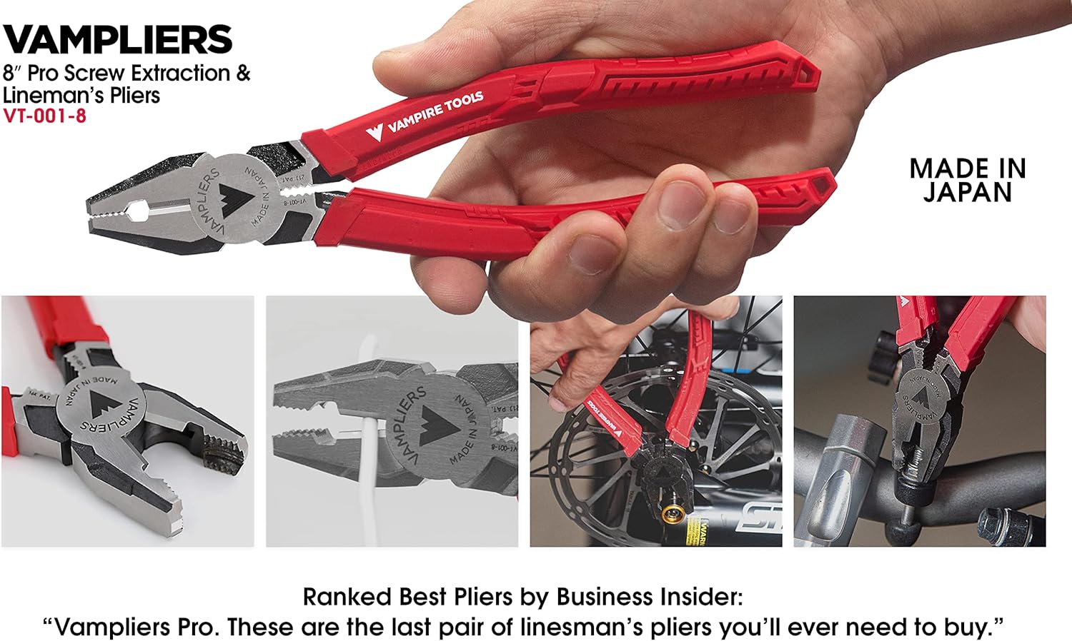 VAMPLIERS 4-Piece Screw Extractor Pliers Tool Set, High Carbon Steel, Made in Japan Y223