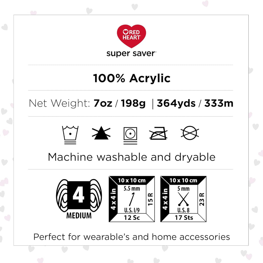 Red Heart Super Saver Medium Purple Yarn 3 Pack - Acrylic Worsted for Knitting & Crochet S70062