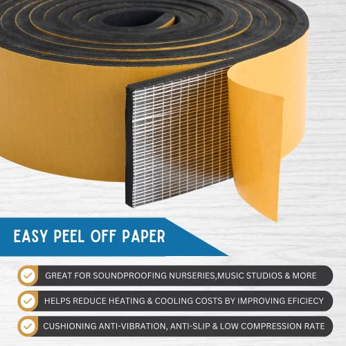 High Density Foam Weather Stripping Door Seal Tape for Door, Window, Air Conditioner, White X843996