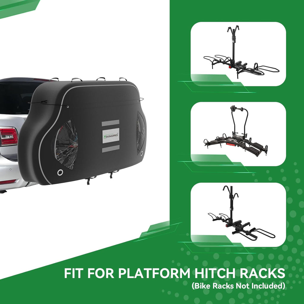 Bike Cover for 2 Bikes on Rear Rack, 600D Oxford Waterproof, with Bungee Cords (XL) D931895