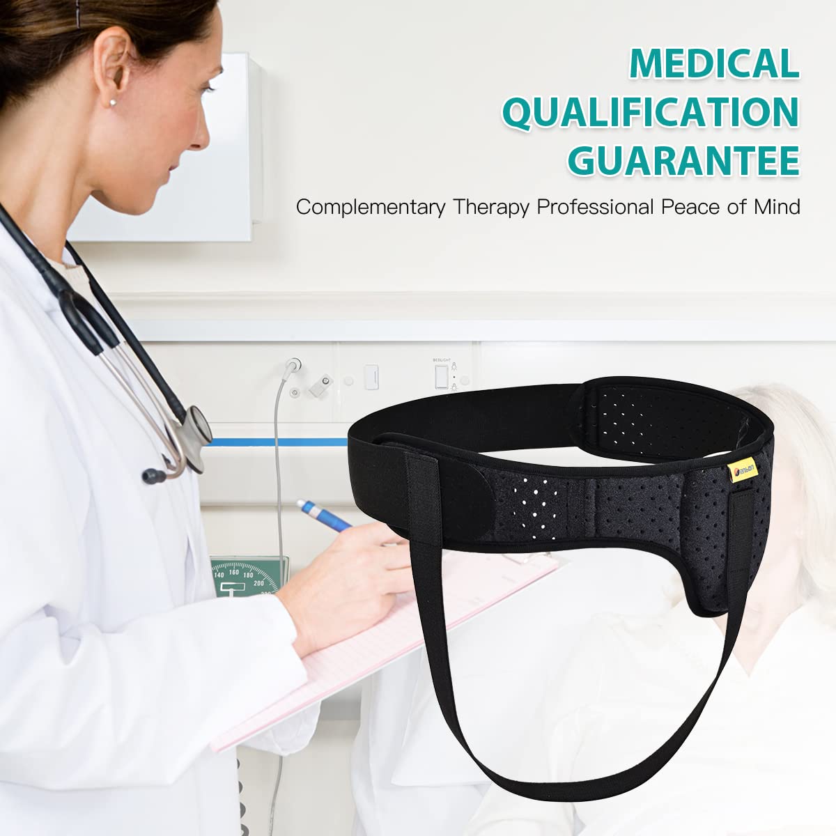 Tenbon Hernia Belt Truss for Men Women Left or Right Side Support with Removable Compression Pads Y3505